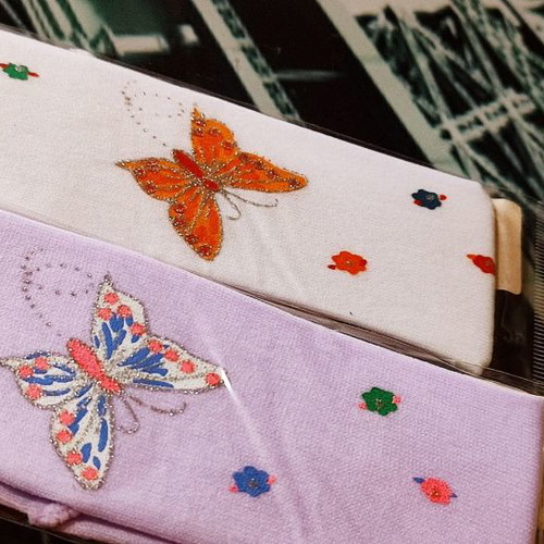 Elastic headbands with butterflies new, set