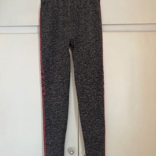 Gray leggings with pink side design like new, size L/XL