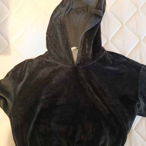 Celestino black velvet blouse hoodie L–XL