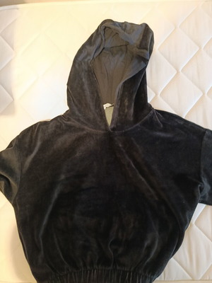 Celestino black velvet blouse hoodie L–XL