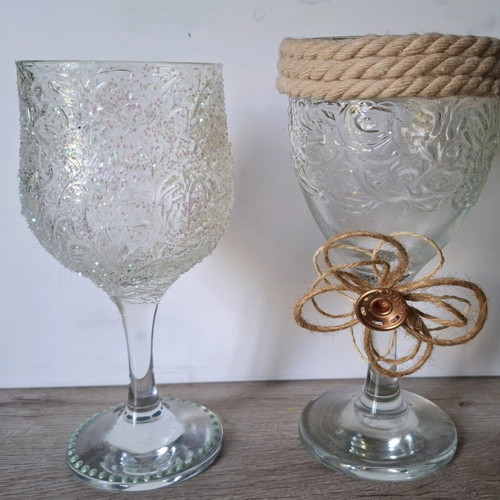 Decorative glasses with decoupage method like new