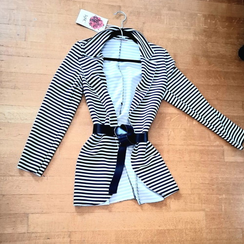 Assos striped black and white jacket with belt size M 38 10 new