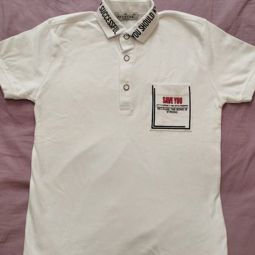 Hashtag boys' clothing set with white shirt 8Y and red shorts 10Y