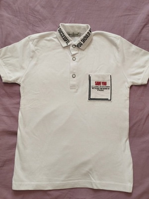 Hashtag boys' clothing set with white shirt 8Y and red shorts 10Y