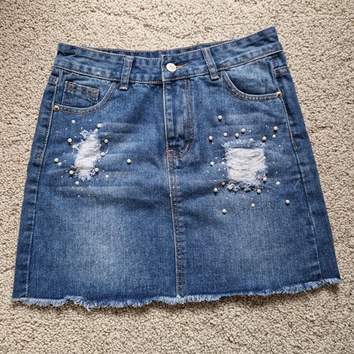 High-waist push up skirt blue new, size M
