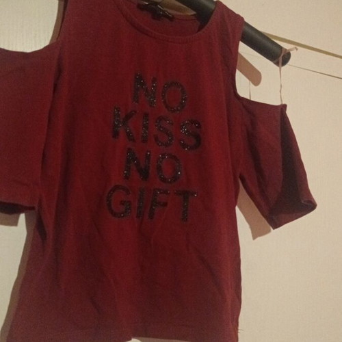 Corp top Tally Weijl like new, burgundy with black glitter print