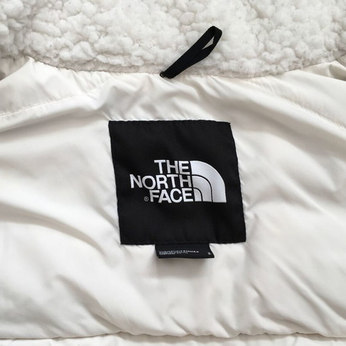 The North Face Nuptse Cropped High Pile Down Jacket used, cream, size S