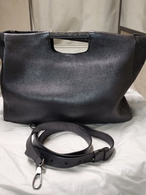 Τσάντα χειρός Brunello Cucinelli γκρι, δέρμα μοσχαρίσιο και μαλλί, σαν καινούργια