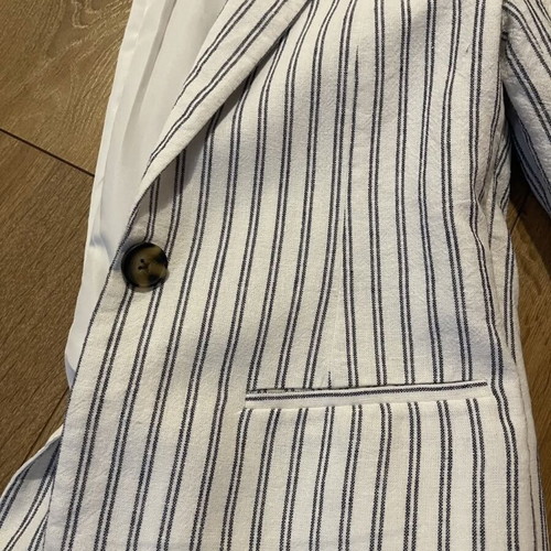 Linen jacket Only like new, ecru with blue stripes, size XS