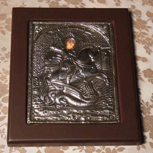 Silver icon Saint George the Trophy-Bearer 925 silver new
