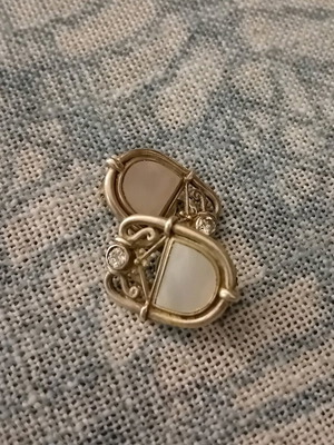 Vintage 925 Sterling Silver Clip-On Earrings with Mother of Pearl like new
