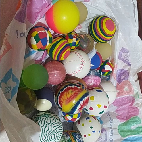 Vintage assorted crazy balls in various colors and sizes