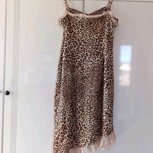 Midi dress animal print H&M like new, asymmetric