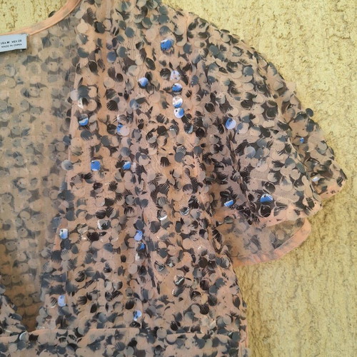 Coctail Zara dress with sequins like new, black and beige