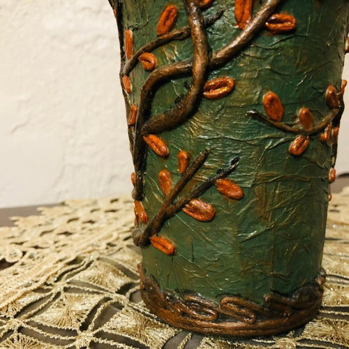Decorative cup new, handmade 11x14 cm