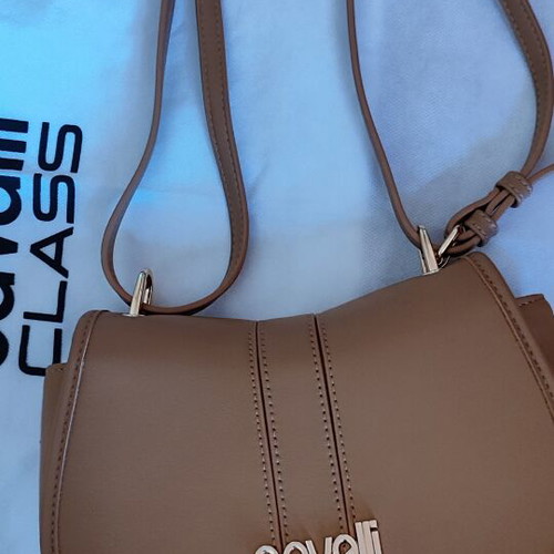 Cavalli Class Handbag new, beige with adjustable strap