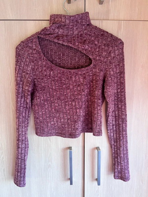 Shein knitted dusty pink turtleneck sweater size XS new, very stretchy