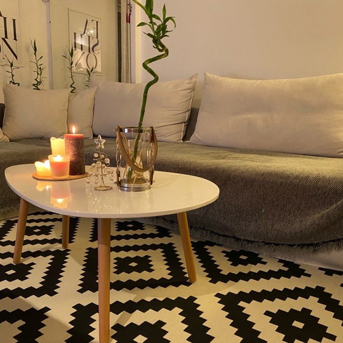 White coffee table with glossy lacquer surface new