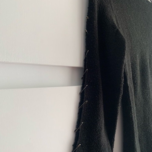 Aniye By Distressed 90s V-Neck Blouse With Safety Pins Like New, Black, Size M
