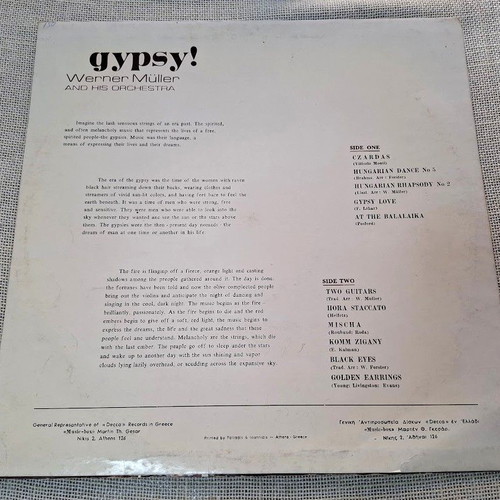 Werner Müller And His Orchestra Gypsy! LP used, folk