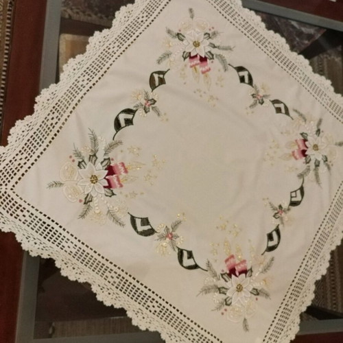Christmas cotton tablecloth 85x85 new