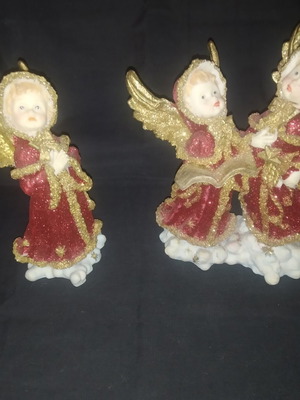 Christmas Decorative Angel Figurines Set of 2, 22cm