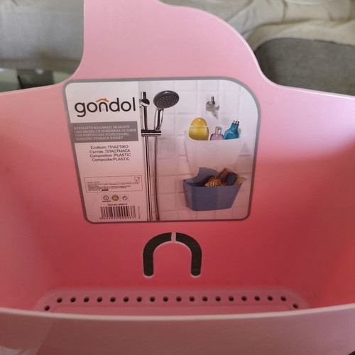 Hanging bathroom basket new, pink, good capacity