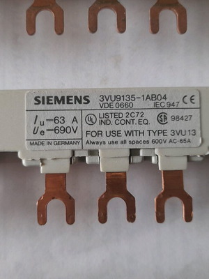 Siemens busbar μεταχειρισμένο 3VU9135-1AB04 63Α 690Volt σετ 2 τεμαχίων