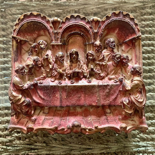 Last Supper handmade plaster like new 2