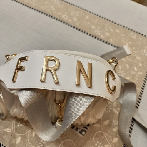 FRNC crossbody bag, white and gold