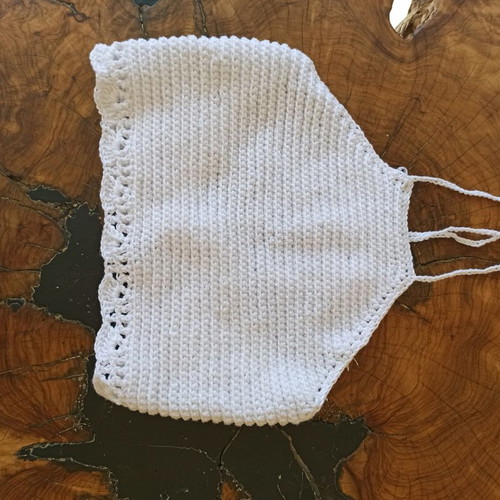 Knitted top handmade new, white