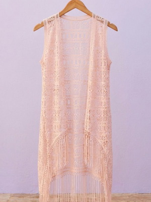 Pink Woman lace beach kaftan like new, pink