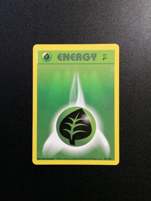 Pokémon Grass Energy Base Set 2 card used, 2000 common 127/130