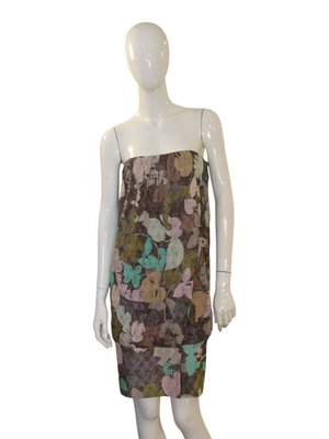 Missoni Strapless Dress with Floral Pattern and Metallic Weave like new