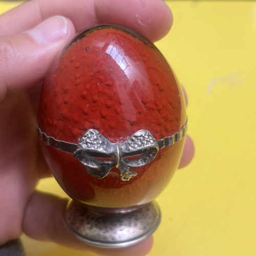 Easter egg silver decorative small size like new