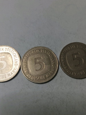 Νομίσματα 5 Μάρκα Γερμανίας μεταχειρισμένα, διάφορες χρονολογίες