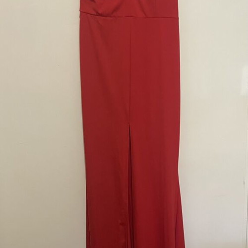 Red One-Shoulder Maxi Evening Dress Size L New with Tags