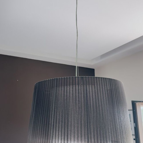 Modern fabric pendant ceiling light, dark anthracite