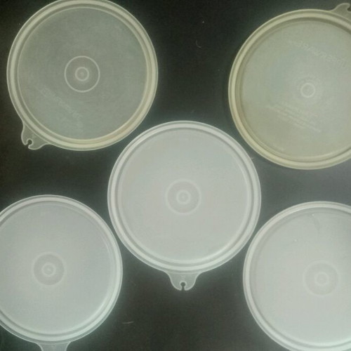 Tupperware καπάκια μεταχειρισμένα, σετ 5 τεμαχίων, διάφανα 11 εκ.