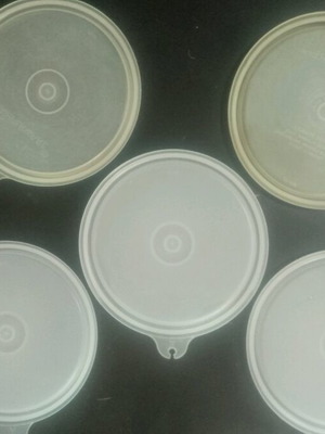 Tupperware καπάκια μεταχειρισμένα, σετ 5 τεμαχίων, διάφανα 11 εκ.