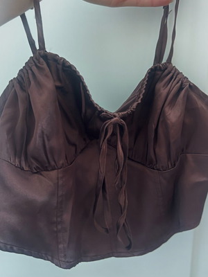 Brown satin corset like new, size M