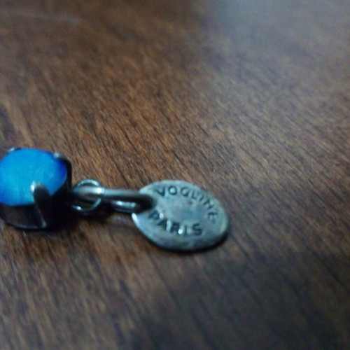 Vogline Paris vintage bracelet with Swarovski crystals used, blue turquoise
