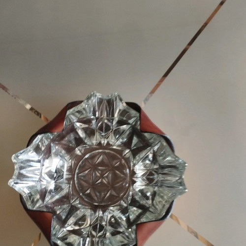Ashtray from Italy new with kangaroo leather case
