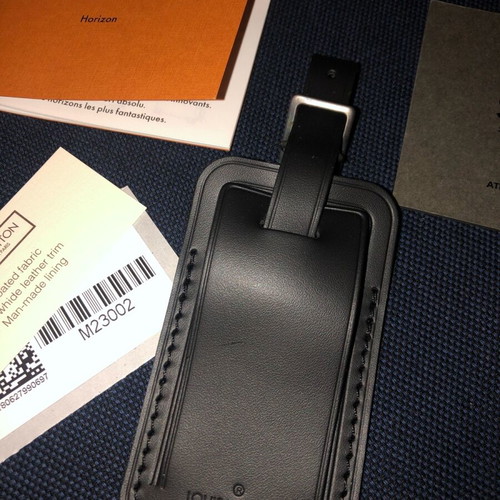 Louis Vuitton leather luggage tag new black