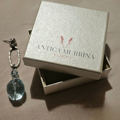 Antica Murrina dangling earrings new with Murano stones turquoise and silver