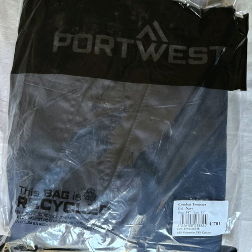 Portwest C701 Work Trousers new, size 34" medium, with reflectors