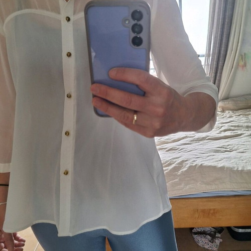 Sheer shirt like new, size M, white