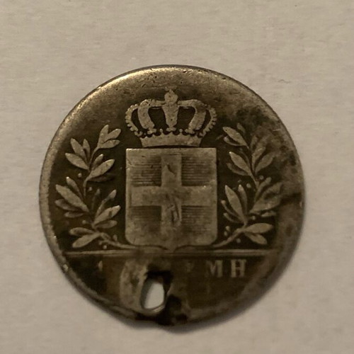 1 Drachma Silver Coin used, King Othon of Greece