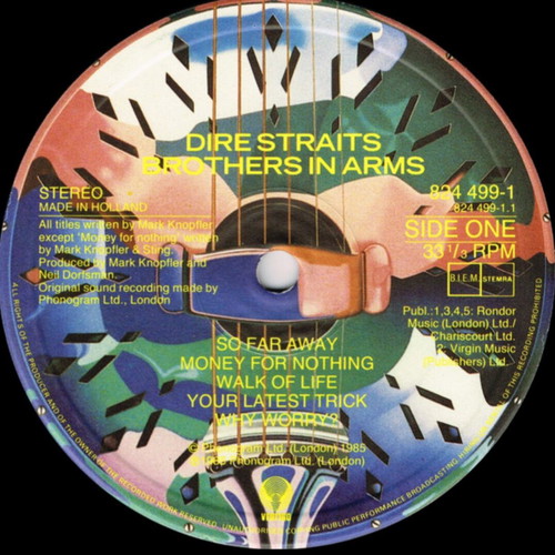 Dire Straits Brothers In Arms vinyl LP album, rock