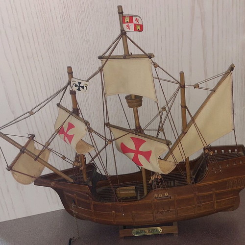 Decorative wooden ship like new, 41 cm height, 43 cm width